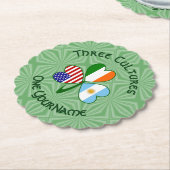 アルゼンチン，アイルランド国旗，シャムロック君の名前 ペーパーコースター (アングル)