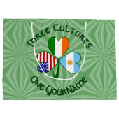 アルゼンチン アイルランド アメリカ シャムロック フラグ パーソナライズ ラージペーパーバッグ (裏面)