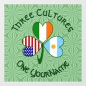 アルゼンチン・アイルランドUSAシャムロックパーソナライズされた国旗 ウィンドウサイン (シート)