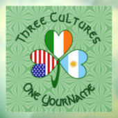 アルゼンチン・アイルランドUSAシャムロックパーソナライズされた国旗 ウィンドウサイン (シート3)