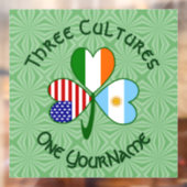 アルゼンチン・アイルランドUSAシャムロックパーソナライズされた国旗 ウィンドウサイン (シート2)