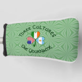 アルゼンチン・アイルランドUSAシャムロックパーソナライズされた国旗 ゴルフヘッドカバー (正面)