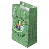 アルゼンチン・アイルランドUSAシャムロックパーソナライズされた国旗 スモールペーパーバッグ (裏面アングル)