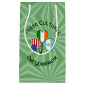 アルゼンチン・アイルランドUSAシャムロックパーソナライズされた国旗 スモールペーパーバッグ (正面)