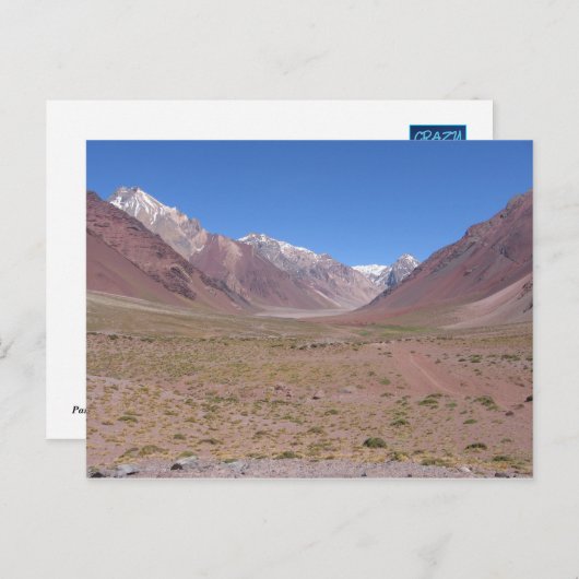 アルゼンチン,アコンカグア山への道 ポストカード (正面/裏面)