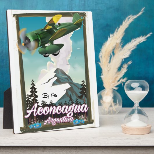 アルゼンチン アコンカグア トラベルポスター フォトプラーク (側面)