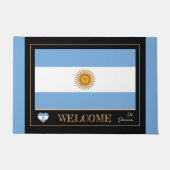 アルゼンチン&アルゼンチン国旗の家/スポーツへようこそ ドアマット (正面)