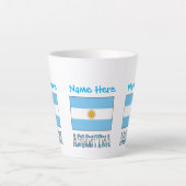 アルゼンチン アルゼンチン国旗 青 カスタマイズ カフェラテマグ (正面)