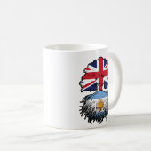 アルゼンチン・アルゼンチン英国の木のルーツ国旗 コーヒーマグカップ (正面右)