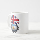 アルゼンチン・アルゼンチン英国の木のルーツ国旗 コーヒーマグカップ (正面左)