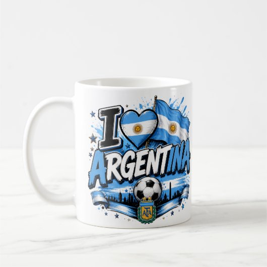 アルゼンチン サッカー デザインが好き | アルゼンチン コーヒーマグカップ (左)