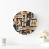 アルゼンチン:シームレスな民族イラストレーション。 ラージ壁時計 (ホーム)