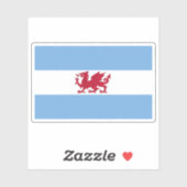 アルゼンチン，パタゴニアのウェールズ植民地の国旗 シール (シート)