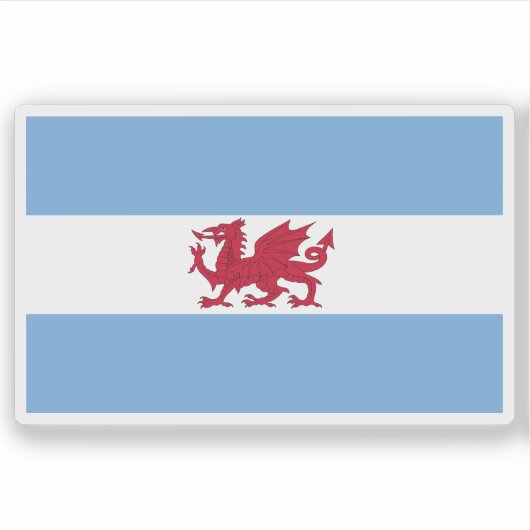 アルゼンチン，パタゴニアのウェールズ植民地の国旗 シール (正面)