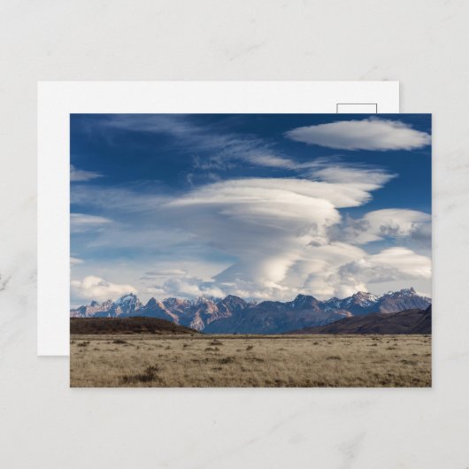 アルゼンチン-パンパの郵便はがき上の受皿の雲 ポストカード (正面/裏面)