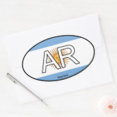 アルゼンチン・ユーロ・ステッカー 楕円形シール (封筒)