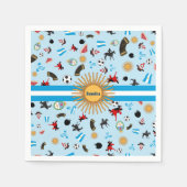 アルゼンチン – 有名なアイコンを持つ国旗 スタンダードカクテルナプキン (正面)