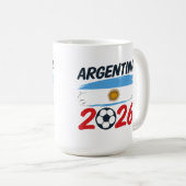 アルゼンチン 2026 サッカー ファン デザイン 国旗の色 コーヒーマグカップ (正面右)