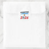 アルゼンチン 2026 サッカー ファン デザイン 国旗の色 ラウンドシール (バッグ)