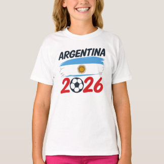 アルゼンチン 2026 サッカー ファン デザイン 国旗の色 Tシャツ