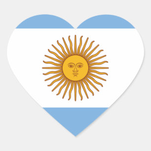 アルゼンチン- Bandera deアルゼンチンの旗 ハートシール