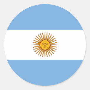 アルゼンチン- Bandera deアルゼンチンの旗 ラウンドシール