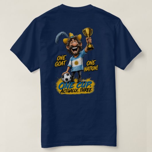 アルゼンチン GOAT の国 三冠 ファンTシャツ Tシャツ (デザイン裏面)