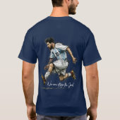 アルゼンチン GOAT 10 サッカー スケッチ Tシャツ (裏面)