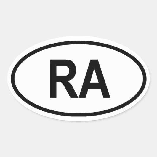 アルゼンチン「RA」 楕円形シール (正面)
