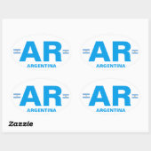アルゼンチンARユーロスタイルオーバルステッカー 楕円形シール (シート)