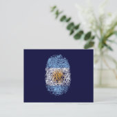 アルゼンチンDNA指紋認証アルゼンチン国旗gi ポストカード (スタンド正面)