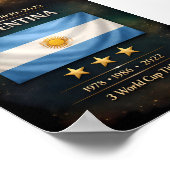 アルゼンチンW杯優勝 1978, 1986, 2022 ポスター (角)