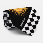 アルゼンチ市松模様にンタイ、アルゼンチン国旗のファッション ネクタイ (ロール)