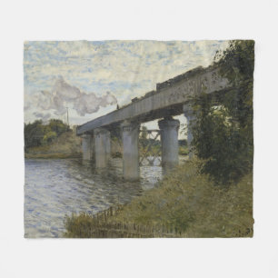 アルゼンテウイルの鉄道橋(鉄道) (by Monet) フリースブランケット