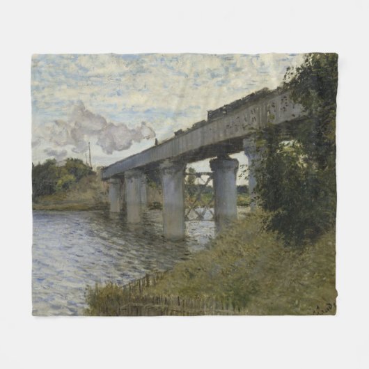 アルゼンテウイルの鉄道橋（鉄道） (by Monet) フリースブランケット (正面(横))