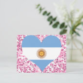 アルゼ買ンチン国旗 ポストカード (スタンド正面)