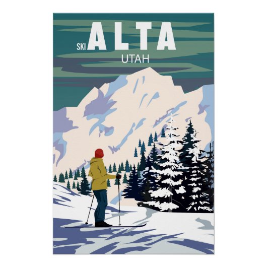 アルタスキートラベルリゾートポスターヴィンテージ。米国ユタ州 ポスター (正面)