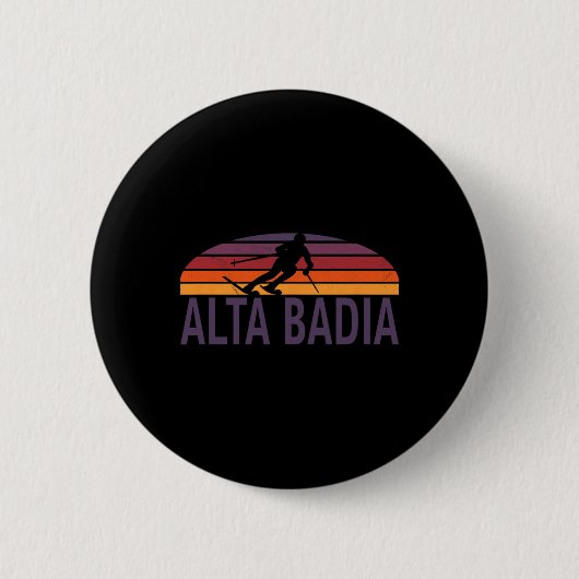 アルタバディアドロミテスイタリアスキーリゾートスノーボード 缶バッジ (正面)