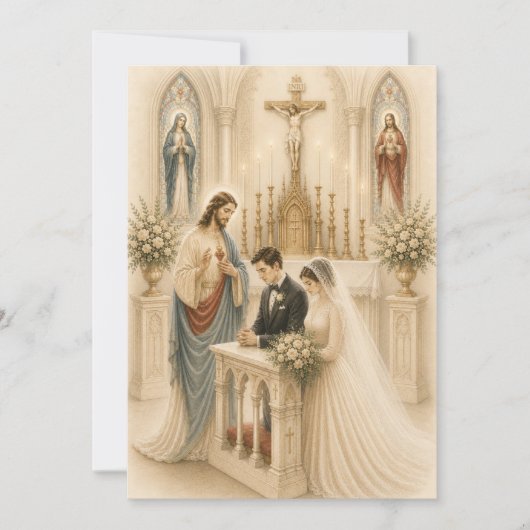 アルターでの伝統的なカトリック婚礼 (正面)