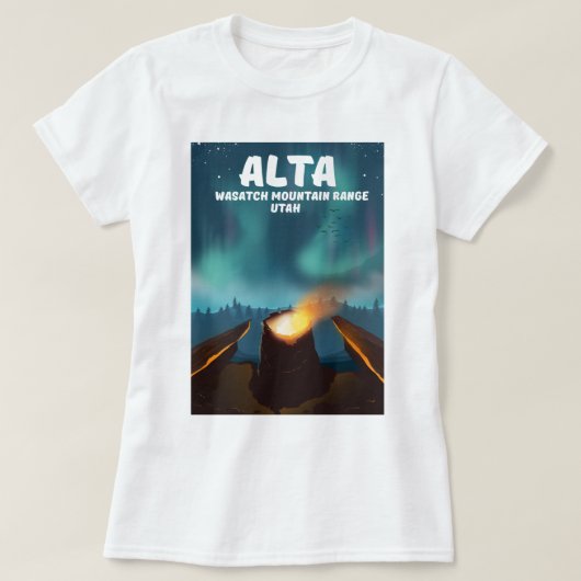 アルタ ワサッチ山脈 ユタ州 Tシャツ (デザイン正面)