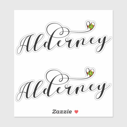 アルダーニー国旗のハート、チャネル諸島 シール (シート)