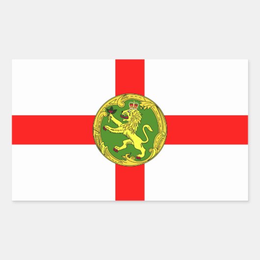 アルダーニー国旗ゲーンジーの象徴イギリス 長方形シール (正面)