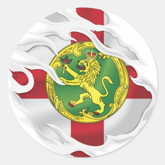 アルダーニー国旗 ラウンドシール (正面)