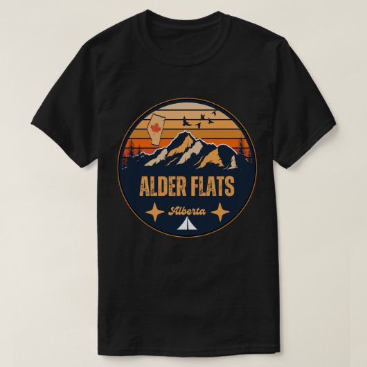 アルダーフラッツ(Alder Flats, Alberta) Tシャツ (デザイン正面)