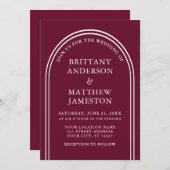 アルチモダンスタイリッシューのバ結婚ルガンディ 招待状 (正面/裏面)