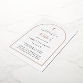 アルチモダンミニマル洗礼実在バラ金ゴールド 箔招待状 (回転した状態)