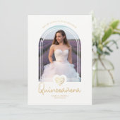 アルチ白スペインのハート写モダン真キンセアニラ 招待状 (スタンド正面)