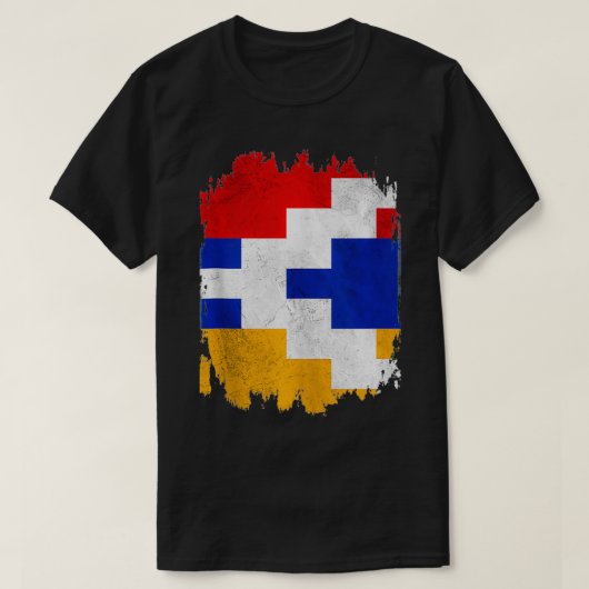 アルツカの強い防衛アルツカのアルメニア国旗の抗議 Tシャツ (デザイン正面)