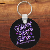 アルツハイマーの認識度紫色のリボン製品の信仰 キーホルダー (正面)