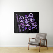 アルツハイマーの認識度紫色のリボン製品の信仰 タペストリー (インサイチュ(横))